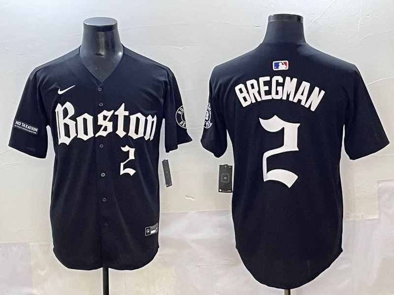 Men 2025 Boston Red Sox 2 Bregman Black Five generations Joint Name Nike MLB Jersey style 13